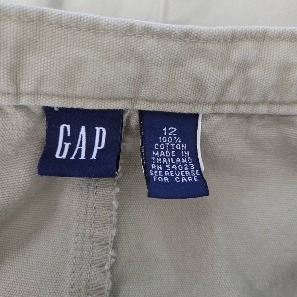 Vintage 90s Gap Cotton Cargo Maxi Skirt Sz 12/M Khaki Tan Modest Minimalist - Picture 3 of 7